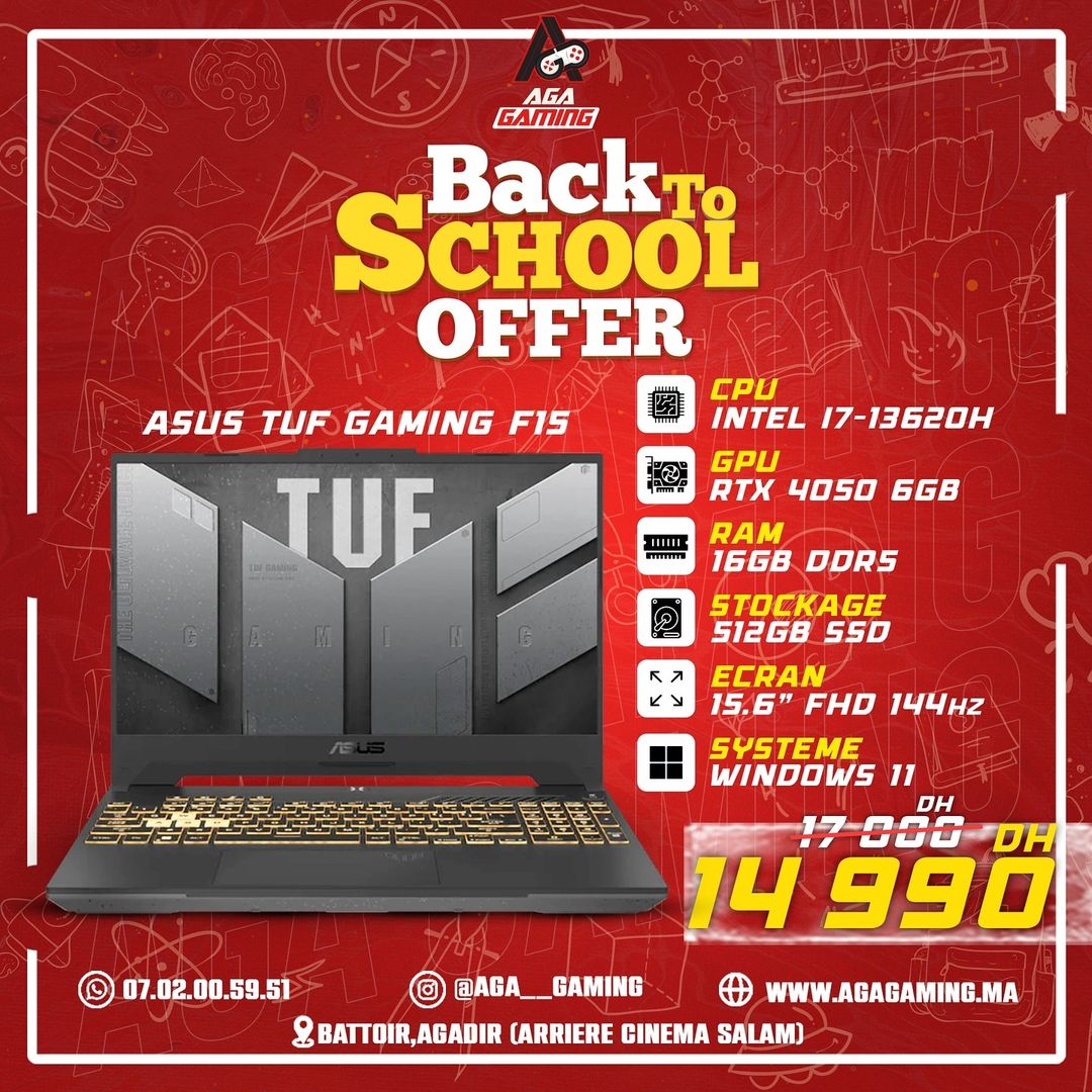 ASUS TUF GAMING F15 Intel i7-13620H / 16GB DDR5 / RTX 4050 6GB ASUS TUF GAMING F15 Intel i7-13620H / 16GB DDR5 / RTX 4050 6GB